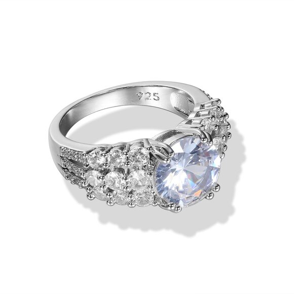 Beautiful Three Layer Round Shiny Gems Zircon Stackable rings for Women, PD412 - Picture 3 of 3